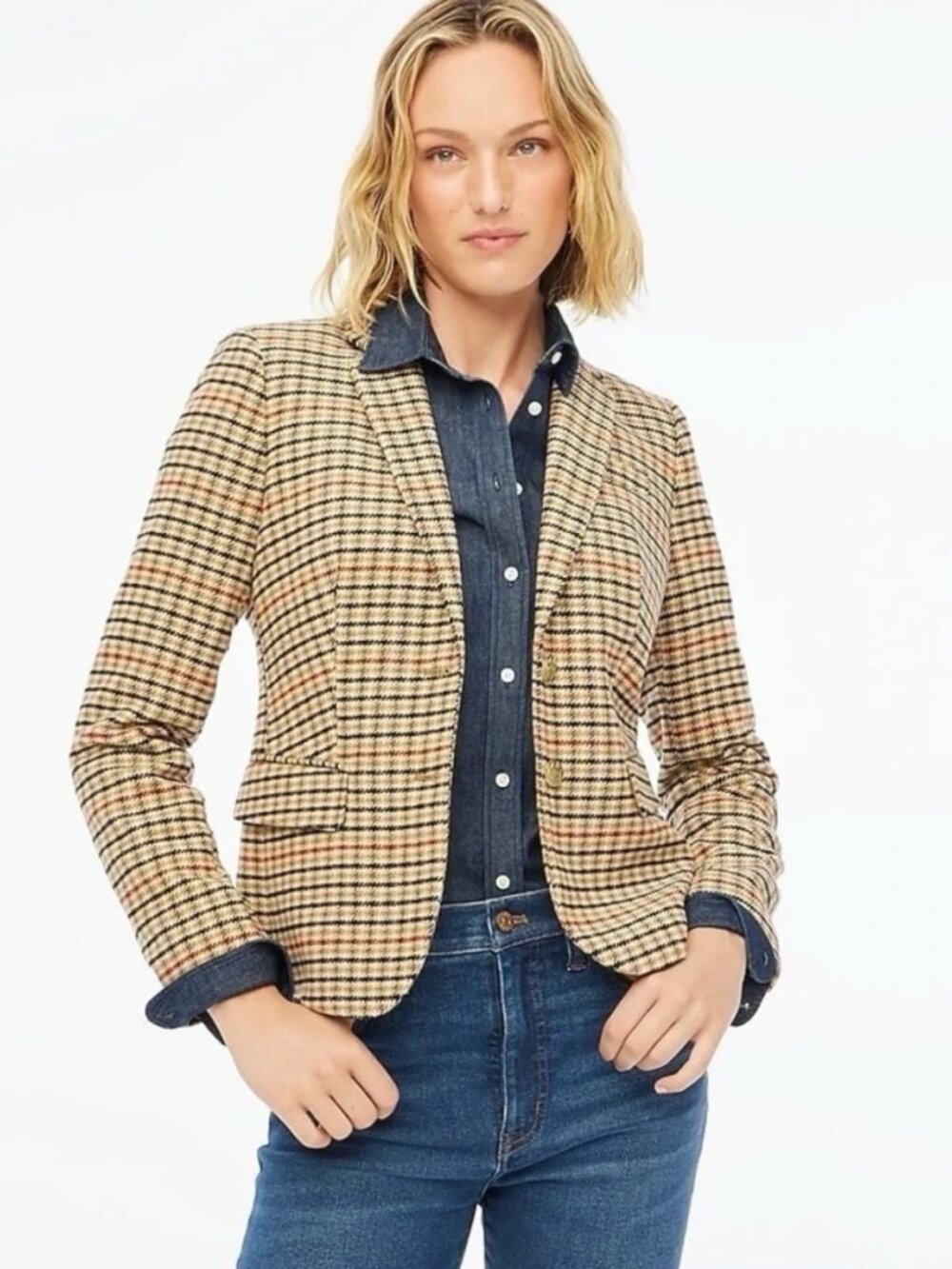J. Crew Herringbone Wool-Blend Schoolboy Blazer